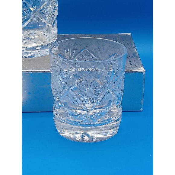Vintage Rogaska Crystal Double Old Fashioned Glasses Set Of 5 3.5" X 3" Intricat - Picture 5 of 16